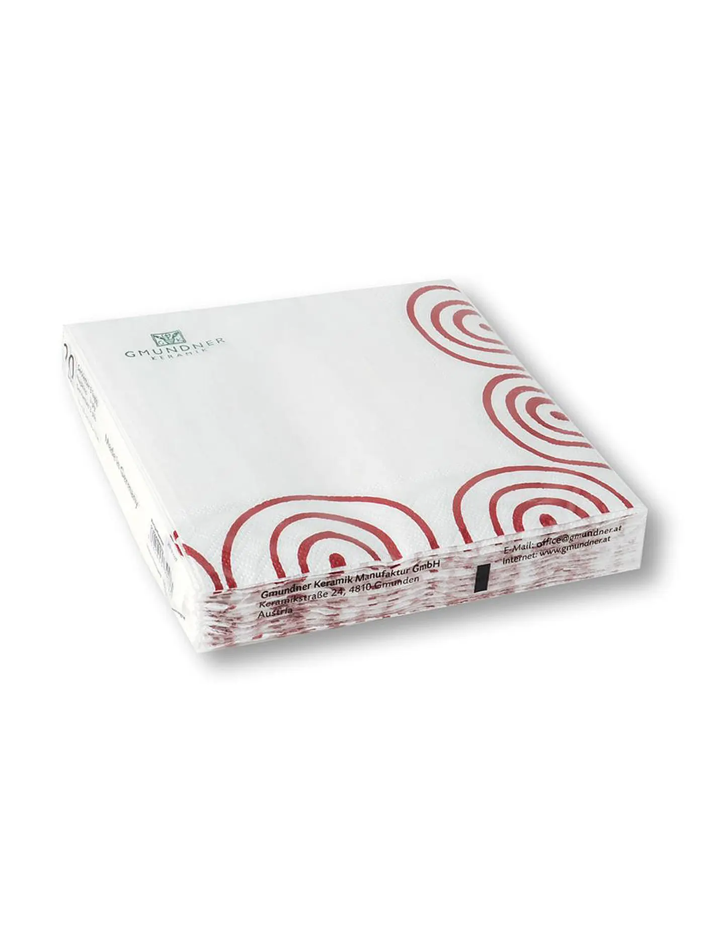 GMUNDNER KERAMIK | Papierservietten "Rot Geflammt" 33x33cm | 